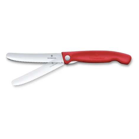 Victorinox Skládací svačinový nůž Swiss Classic, vlnkované ostří červený
