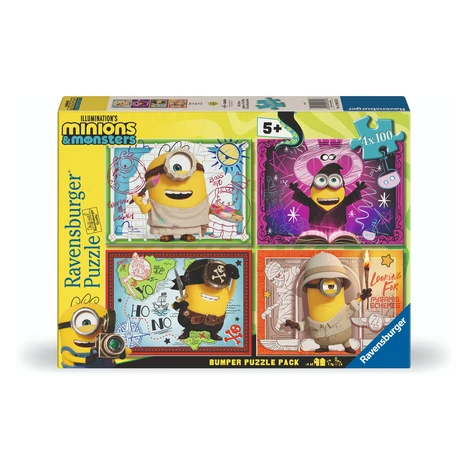 Ravensburger 120043539 Mimoni 3, 4 × 100 dílků
