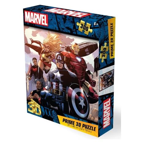 Prime 3D Puzzle s 3D efektem 300 dílků Marvel Avengers