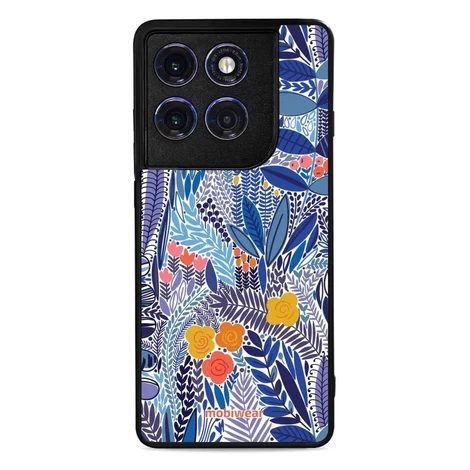 Mobiwear Glossy lesklý pro Motorola Edge 60 Pro - Modrá květena