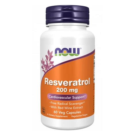 NOW Foods Přírodní resveratrol, 60 veg kapslí