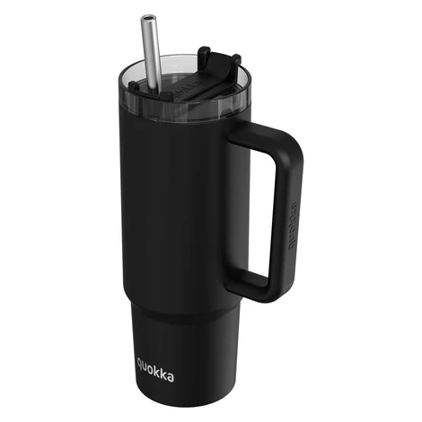 Quokka Termohrnek Vibe s brčkem, 880 ml, černý