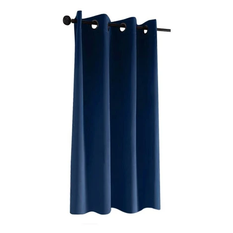 Mybesthome New Vitoria Blackout Zatemňovací krátký závěs s kroužky, 135 × 160 cm, modrý, 1 ks