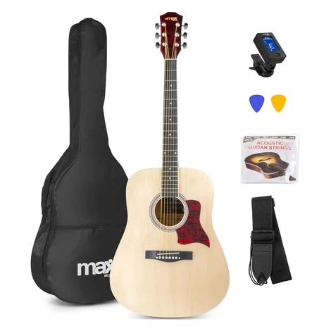 MAX music SoloJam Set westernové akustické kytary a příslušenství, natural