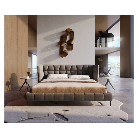 DELIFE Čalouněná postel Capujo 180x200 cm mikrovlákno taupe vintage