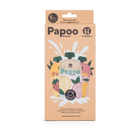 Petite&Mars Kapsička na jídlo Papoo Original - 6 ks