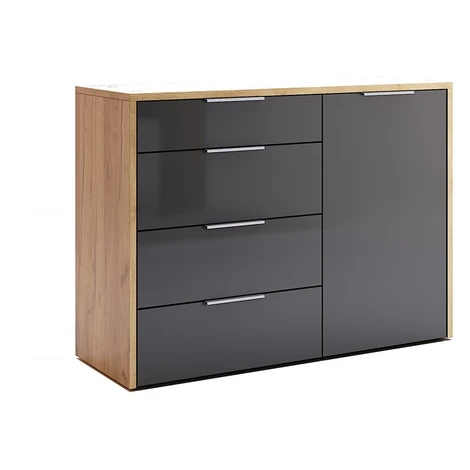 Komoda 1dv 4šu Lava / dub kraft Luna