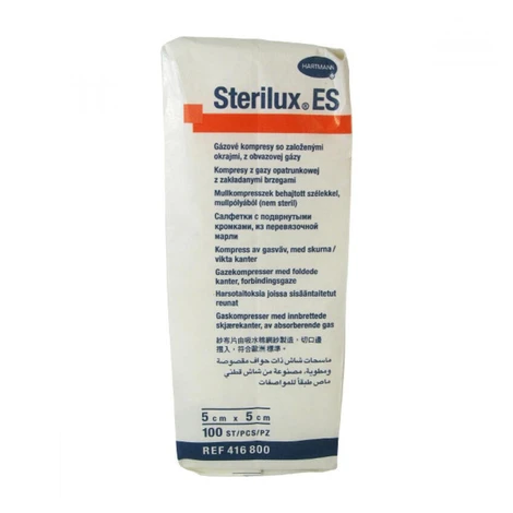 Gáza kompresní Sterilux ES nesterilní 17vl.8vr. / 100 ks 5 x 5 cm