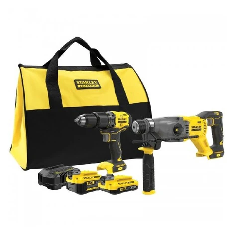 Kombo sada bezuhlíkového aku nářadí V20 18V 1x4,0Ah 1x2,0Ah Stanley FatMax SFMCK216MDS SFMCK216M