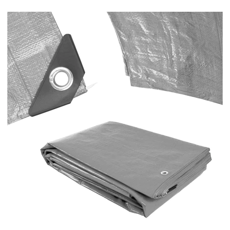 Plachta Procraft ST6x8 200g/m2 nepromokavá s oky 6x8 m stříbrná | ST6x8 ST6x8