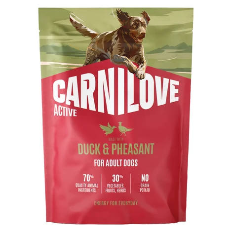 Granule CARNILOVE Active pro dospělé psy kachna a bažant 1,5 kg