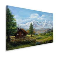MyBestHome BOX Plátno Dům Na Pozadí Horské Krajiny Varianta: 40x30