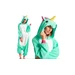 Mentolový overal kigurumi s motivem jednorožce