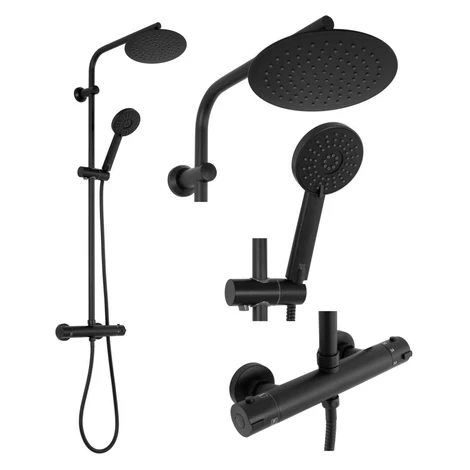 REA - Sprchový set s baterií 150mm BLISS černý REA-P8804