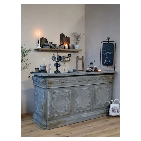Mocca antik barový pult Vintage desk - 217*76*118 cm Chic Antique