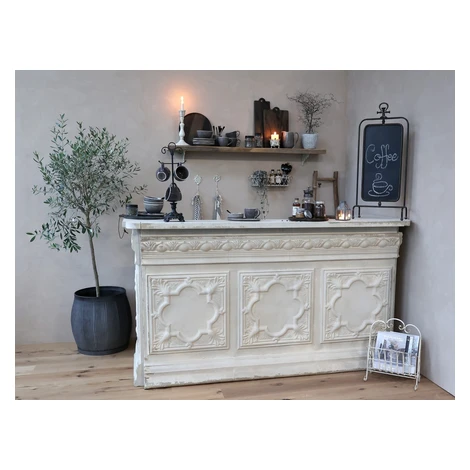 Krémový antik barový pult Vintage desk - 217*76*118 cm Chic Antique