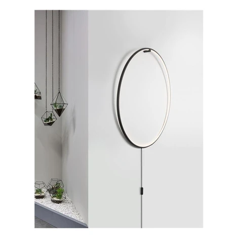 NV 9108311 Nástěnné svítidlo RING černý hliník a akryl černý kabel LED 28W 230V 3000K IP20 stmív