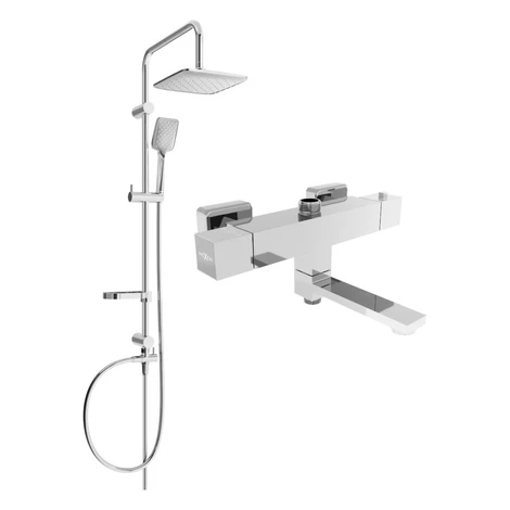 MEXEN/S Sven sprchový sloup včetně sprchové termostatické baterie Cube, chrom 77910262-00
