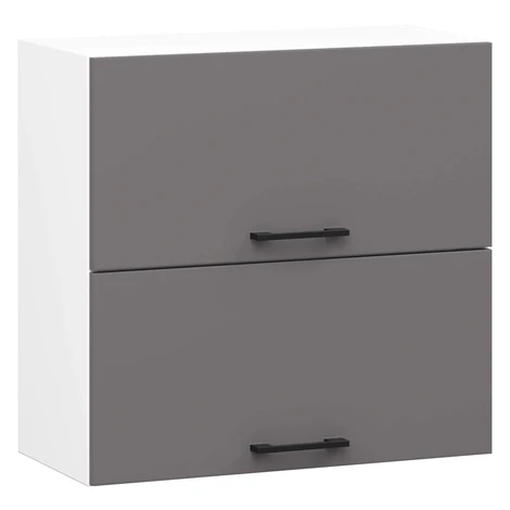 Ak furniture Závěsná kuchyňská skříňka OLIVIE 60x58 cm 02 matná bílá/matná grafitově šedá