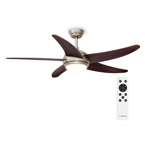 Klarstein Bolero stropní ventilátor se světlem | 132 cm | 35 W | Tichý provoz | Dřevo