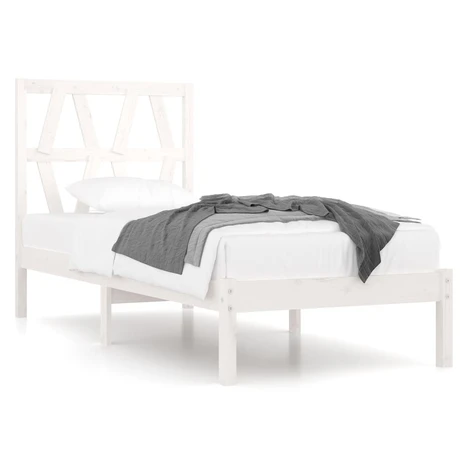 vidaXL Rám postele bílý masivní borovice 90 x 190 cm jednolůžko