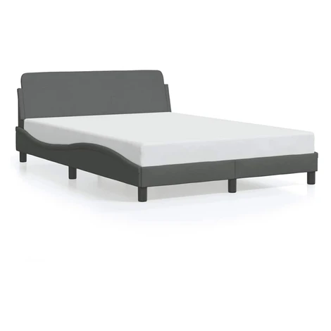 vidaXL Rám postele Dover tmavě šedý 135 x 190 cm látkový