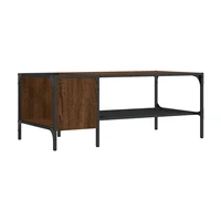 vidaXL Konferenční stolek s regálem hnědý dub 100x51x40 cm kompozit