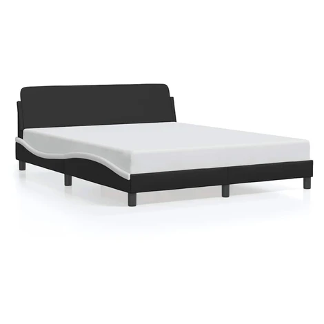 vidaXL Rám postele Dover černý a bílý 152 x 203 cm umělá kůže