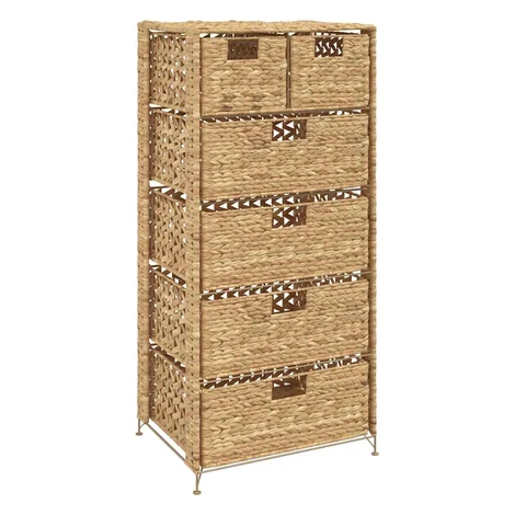 vidaXL Komoda se 6 košíky 47 x 37 x 100 cm vodní hyacint