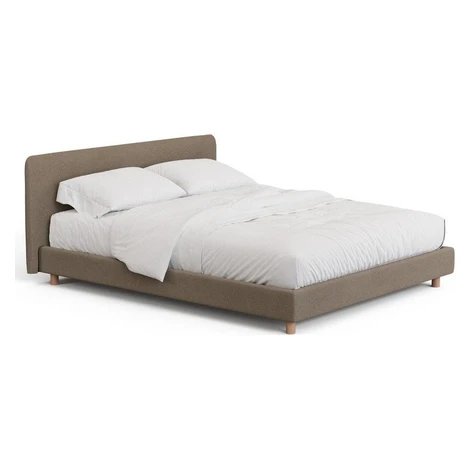 Hnědá čalouněná dvoulůžková postel bez roštu 160x200 cm Valma – Kave Home