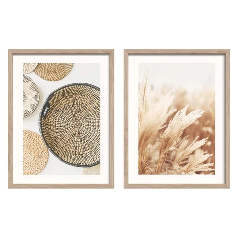 Tištěné obrazy v sadě 2 ks s rámem 30x40 cm Full Beige – Styler