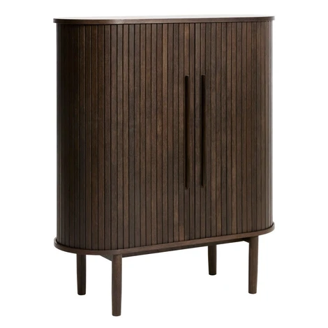 Skříňka v dekoru dubu s posuvnými dveřmi v tmavě přírodní barvě 100x118x40 cm Meta – Unique Furn Unique Furniture