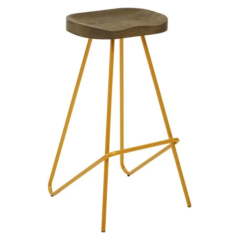 Barová stolička z jilmového dřeva ve zlaté barvě/v přírodní barvě (výška sedáku 78 cm) District  Premier Housewares
