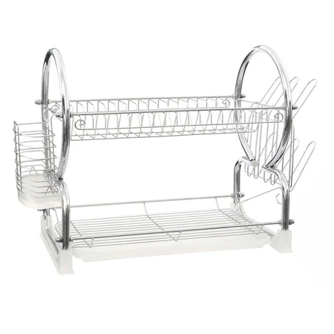 Dvoupatrový odkapávač z nerezové oceli ve stříbrné barvě 56x25 cm Laurie – Premier Housewares