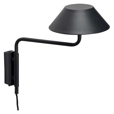 Černé kovové LED stmívatelné nástěnné svítidlo do zásuvky ø 30 cm Cover – Hübsch