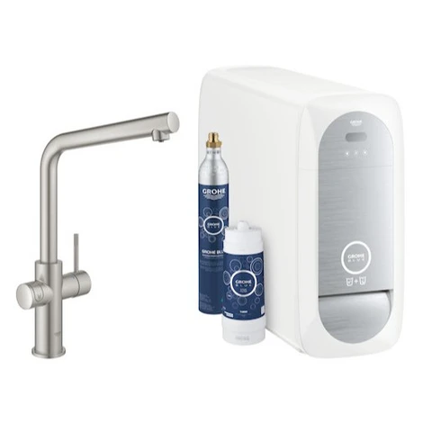 Grohe Blue Home dřezová baterie s výpustí supersteel 31454dc1 G31454DC1
