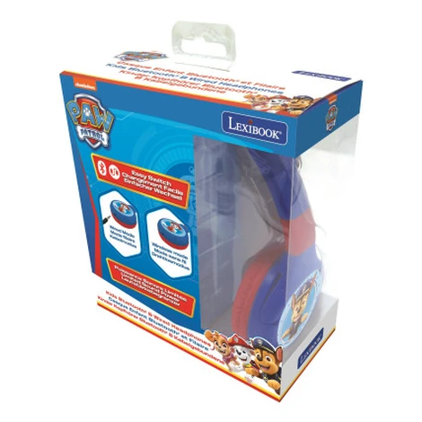 Lexibook 2v1 bluetooth skládací sluchátka Tlapková patrola s limitem hlasitosti