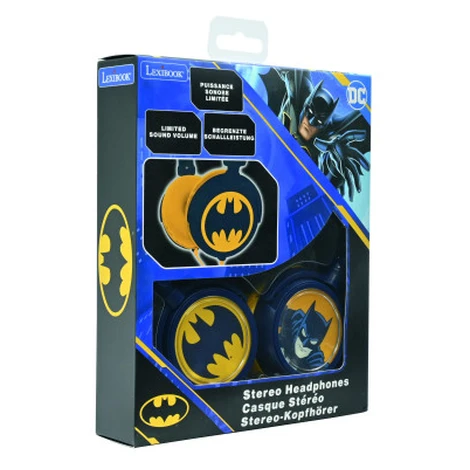Lexibook skládací drátová sluchátka Batman s limitem hlasitosti