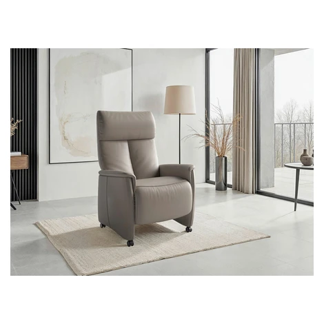 Sit & More RELAXAČNÍ KŘESLO, kůže, šedá