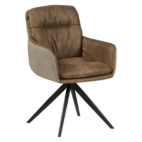 MID.YOU ŽIDLE S PODRUČKAMI, vzhled kůže, splétaný textil, hnědá