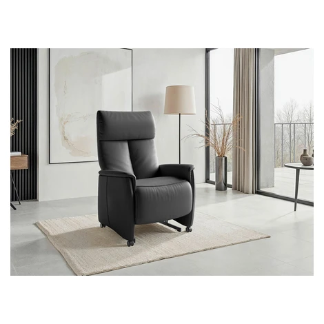 Sit & More RELAXAČNÍ KŘESLO, kůže, černá