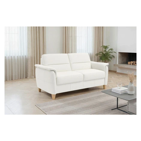 Sit & More TŘÍMÍSTNÁ POHOVKA, bílá, pravá kůže