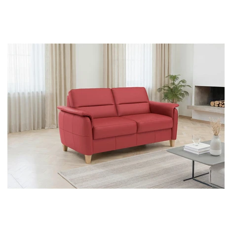 Sit & More TŘÍMÍSTNÁ POHOVKA, červená, pravá kůže