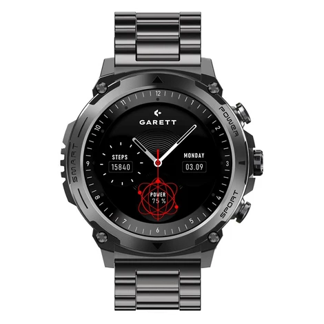 Garett Smartwatch Atom smart hodinky Black Steel