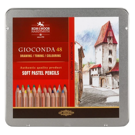 KOH-I-NOOR GIOCONDA 8829/48 - prašné křídy v tužce v laku v plechovém pouzdře - 48 ks Kohinoor