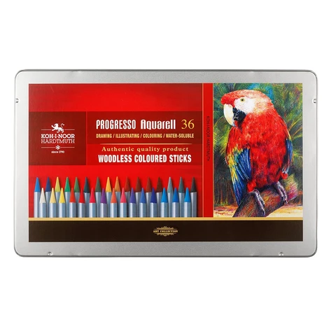 KOH-I-NOOR PROGRESSO AQUARELL 8785/36 - akvarelové pastelky v laku v plech. pouzdře - 36 ks Kohinoor