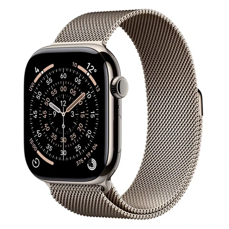 Apple Watch 11 46 mm titan, milánský řemínek M/L chytré hodinky