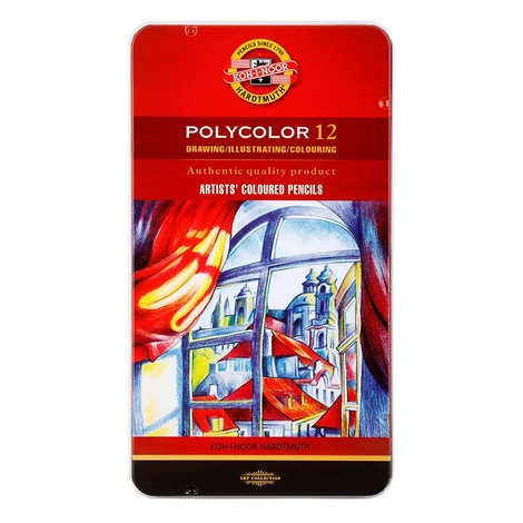 KOH-I-NOOR POLYCOLOR 3822/12 - umělecké pastelky v plechovém pouzdře - 12 ks Kohinoor