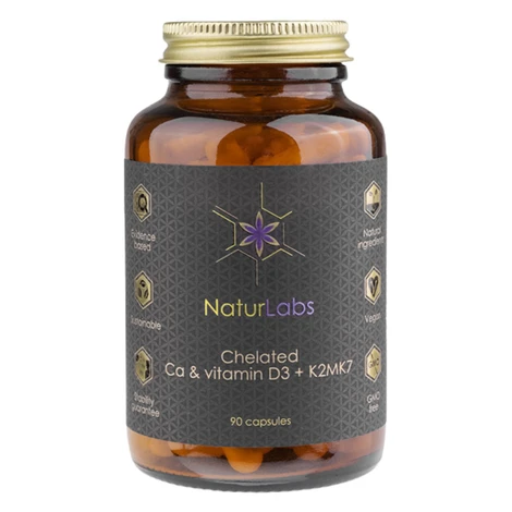 Naturlabs Vápník chelátový + D3 & K2 - 90 kapslí
