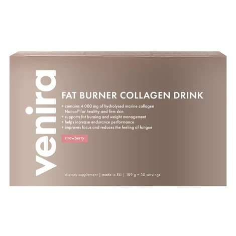 Venira fat burner collagen drink mořský kolagen jahoda 30x6,3 g